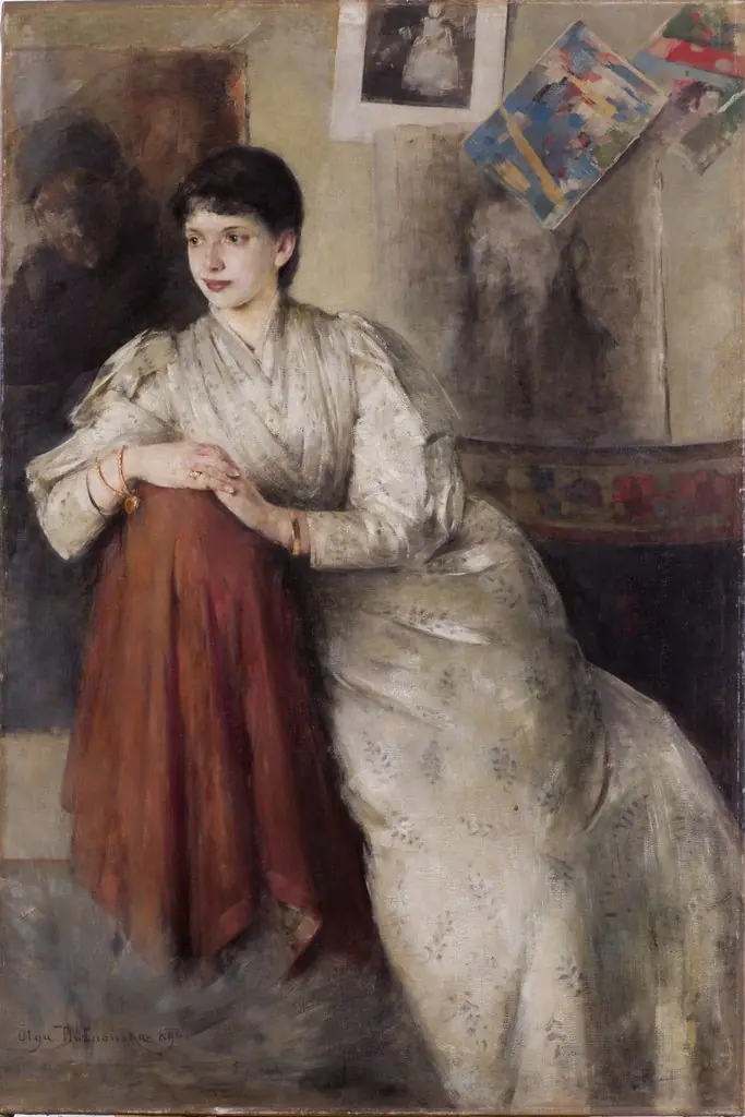 Portrait of a Woman in a White Dress