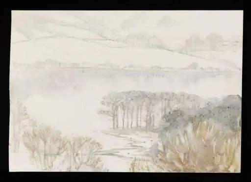 Esthwaite Water and snow-covered hills