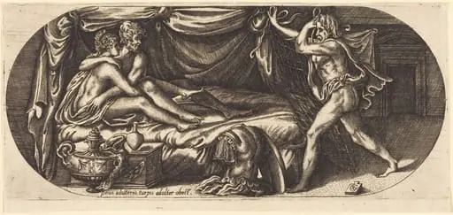 Mars and Venus Surprised by Vulcan