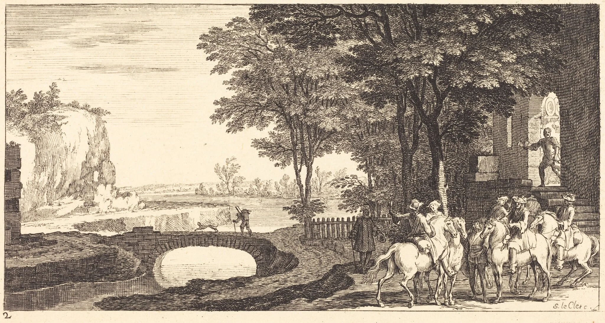 Landscape with Horsemen and Bridge