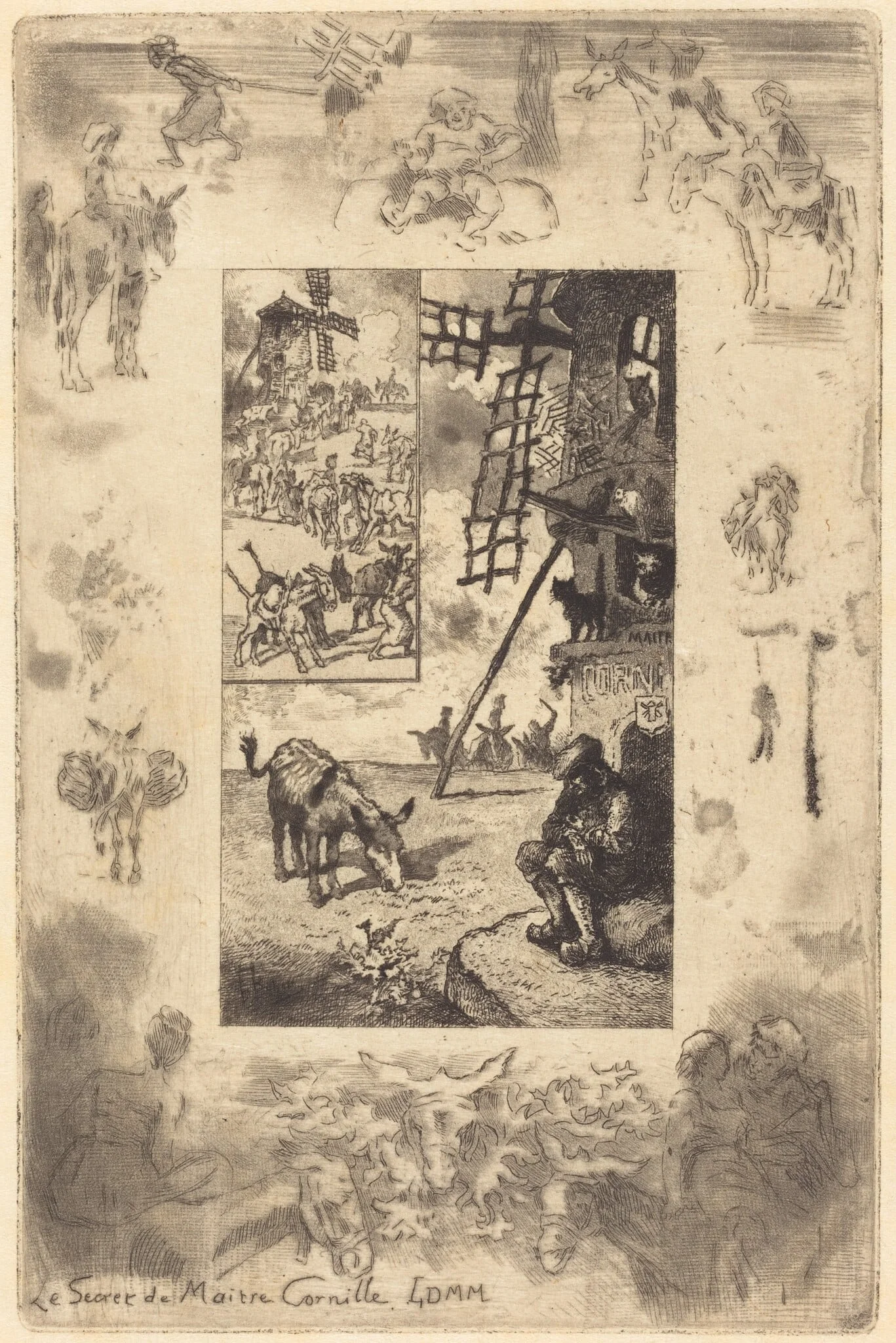 Le Secret du Mâitre Cornille (The Secret of Master Cornille), by Félix-Hilaire Buhot, ink, 1885