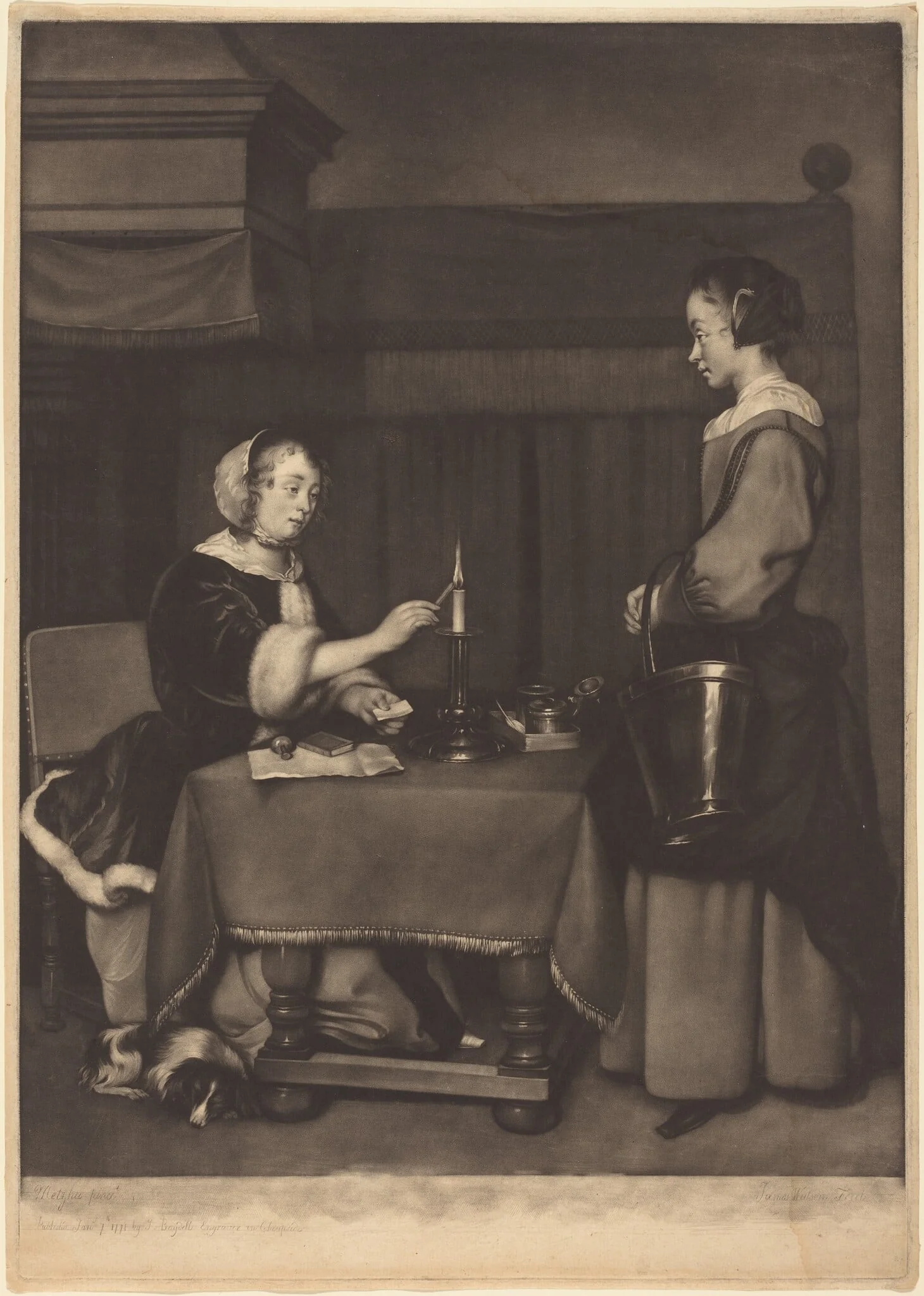 The Female Correspondent, by John Boydell, ink, 1771