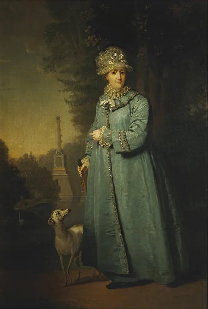 Catherine II during a walk in the Tsarskosyelsky Park