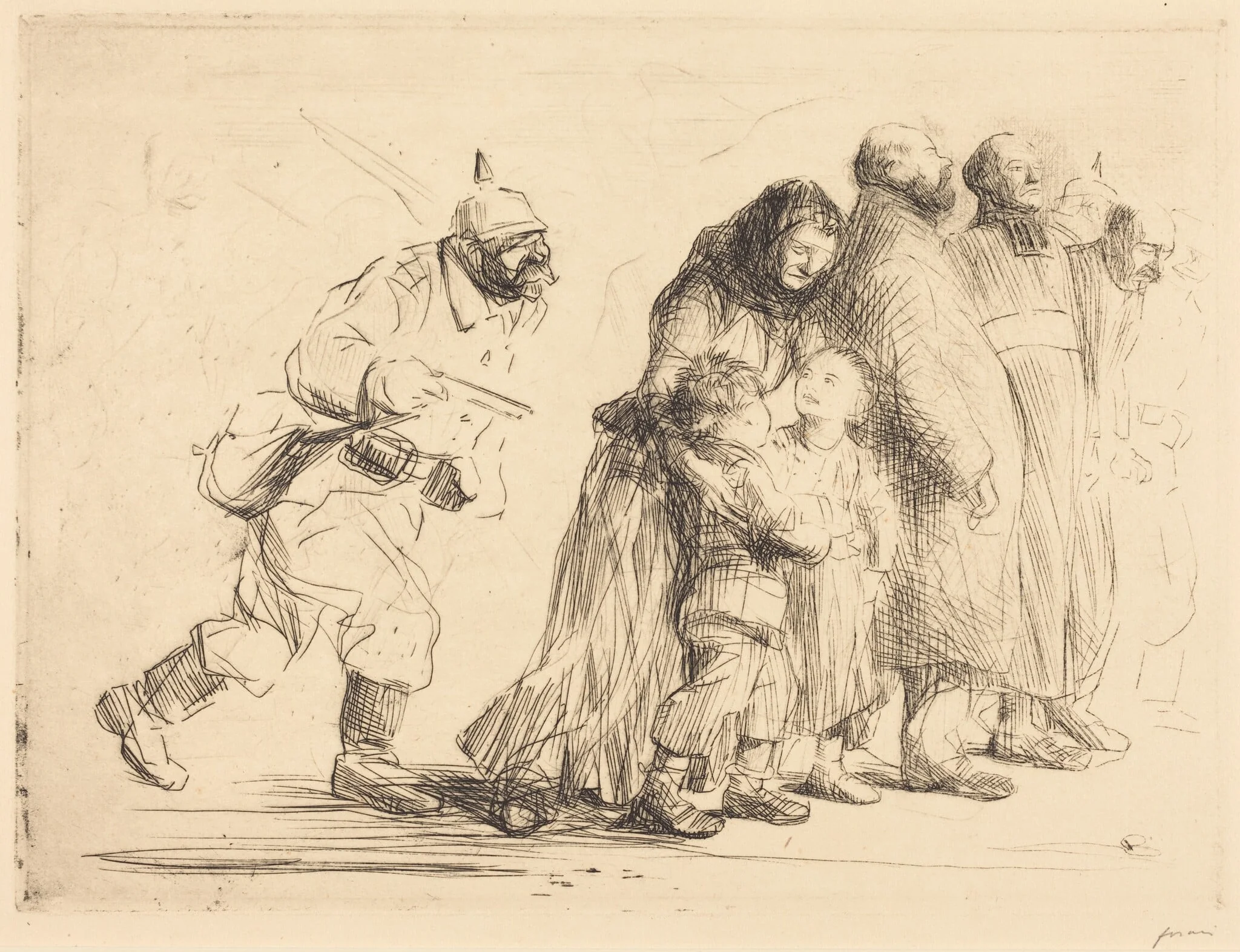 Les notables (grande planche) (The Notables) (large plate), by Jean-Louis Forain, ink, 1915