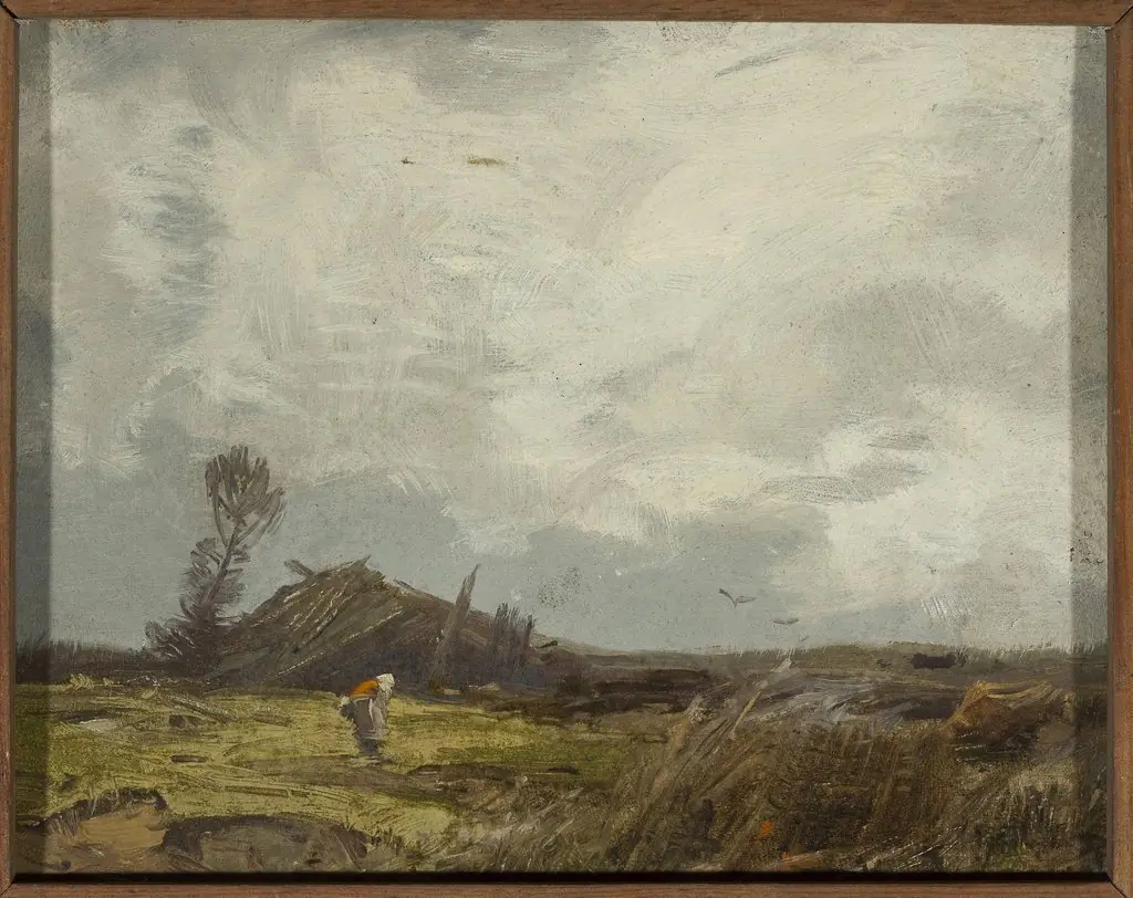 Countryside landscape with a hut