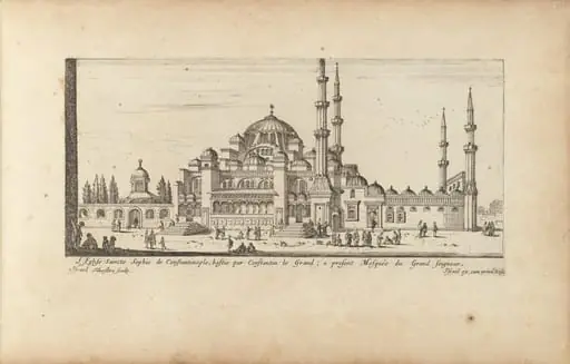 L'Eglise Saincte Sophie de Constantinople, bastie par Constantin le Grand; a present Mosquée du Grand seigneur