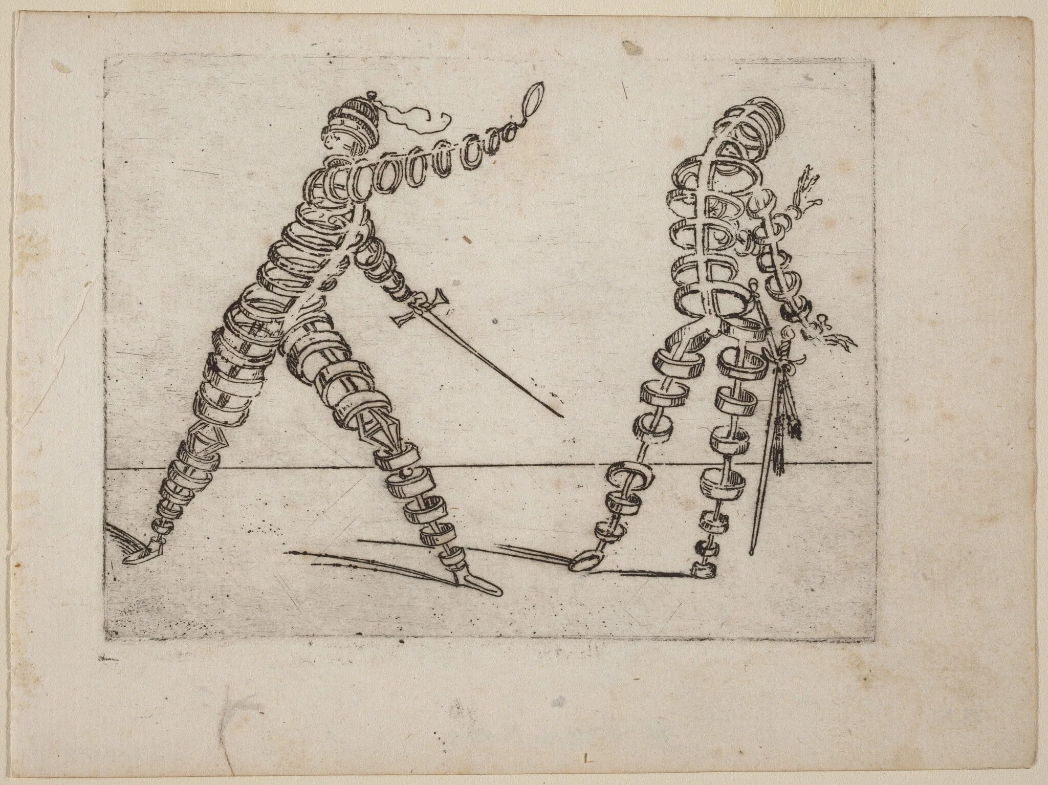 From "Bizzarie di varie Figure", by Giovanni Battista Bracelli, ink, 1624