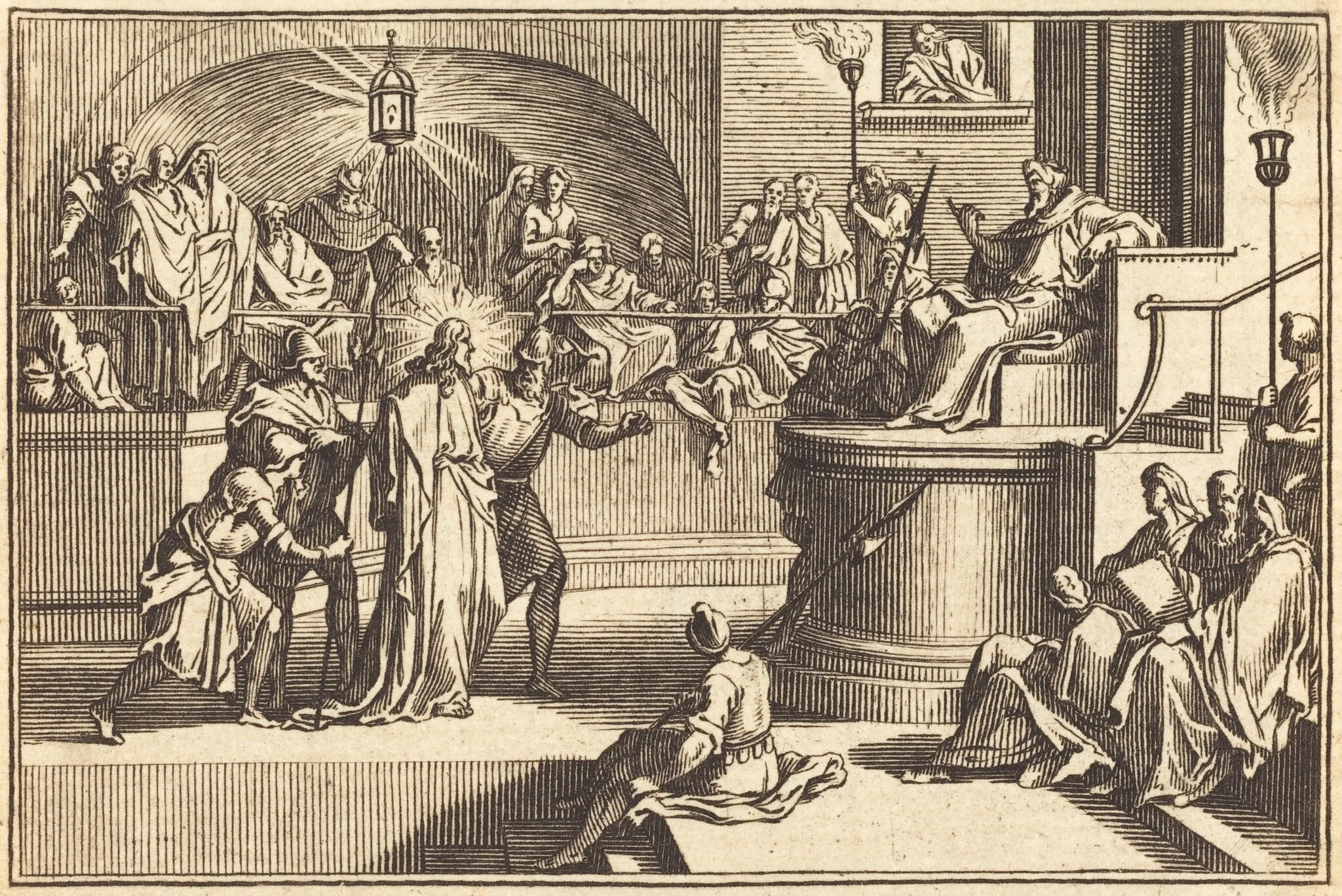 Christ before Pilate, by French 17th Century, ink, 1650