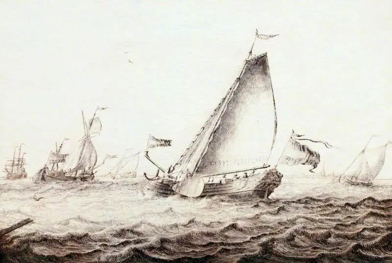 Yachts Sailing in a Breeze