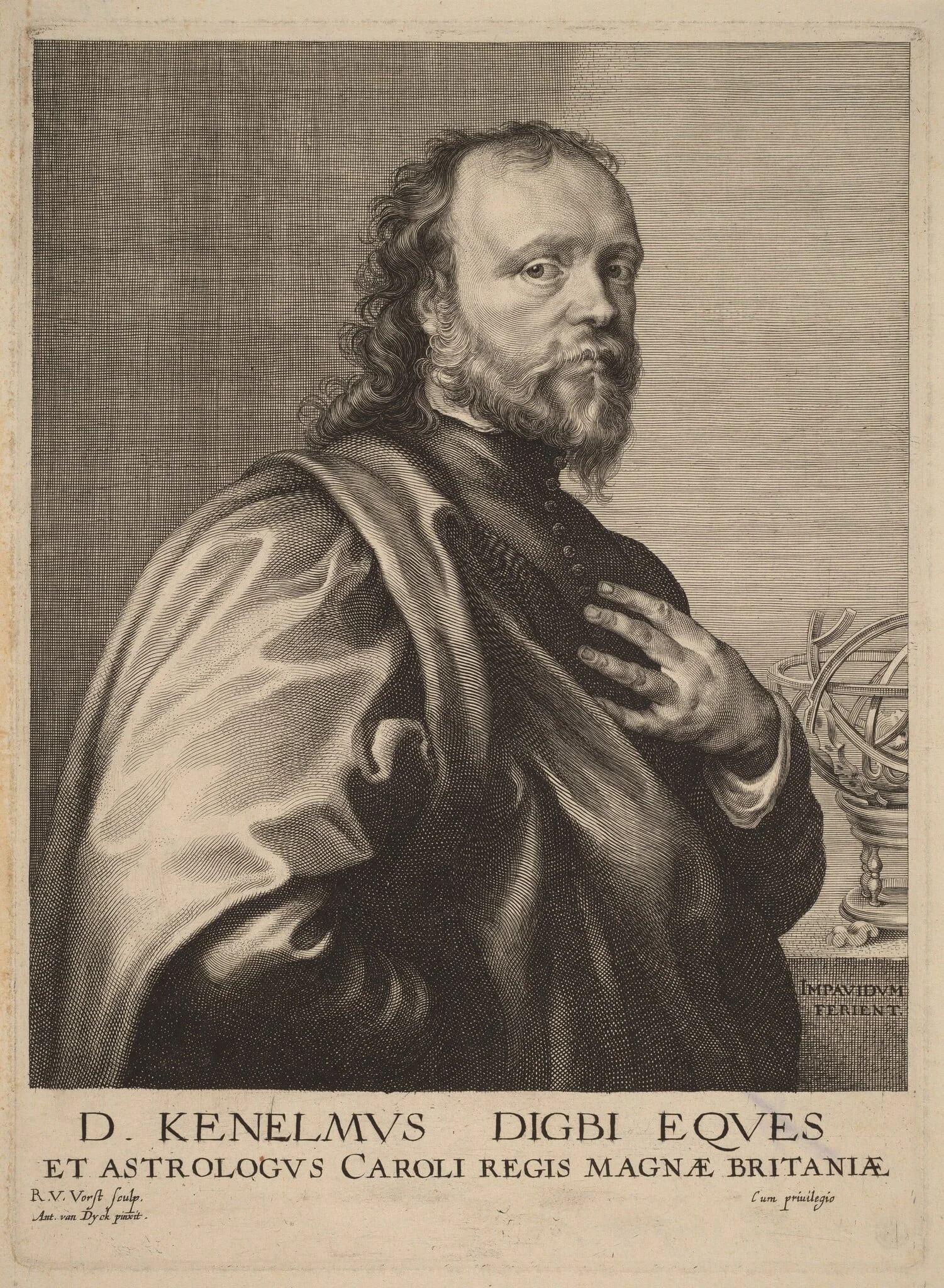 Sir Kenelm Digby, by Robert van Voerst, ink, 1631