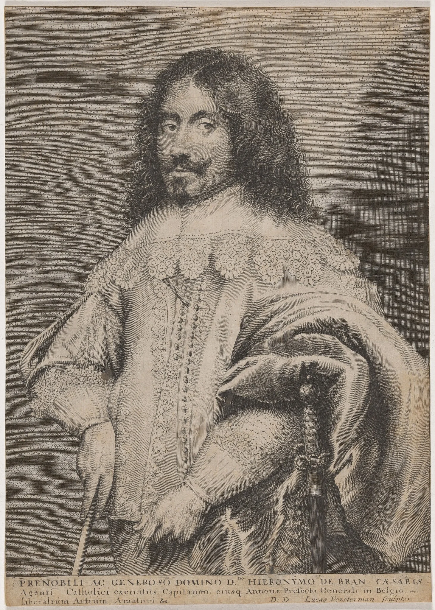 Hieronymus de Bran, by Lucas Emil Vorsterman, ink, 1635