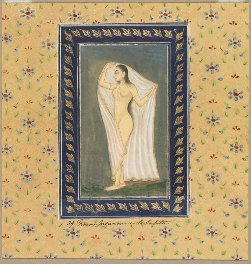 Lady after a Bath, by Unknown, unspecified, 1704