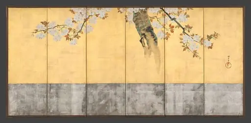 酒井抱一筆　桜図屏風|Blossoming Cherry Trees