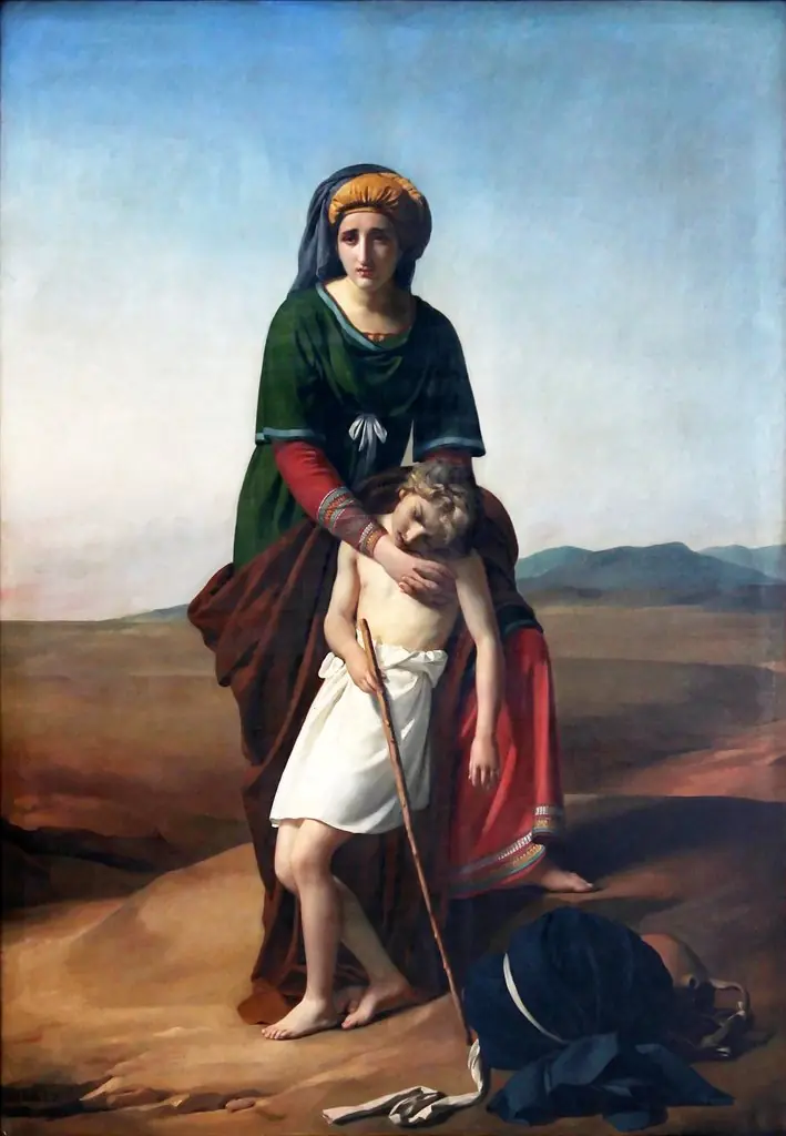 Hagar and Ismael in the Desert