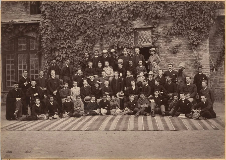 Middle Class Students and Staff, Bishop Cotton School, Shimla (verso)