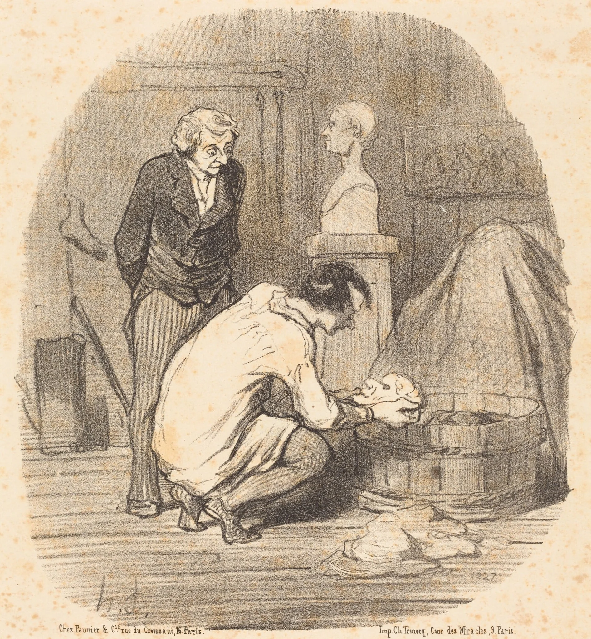 L'Artiste - Voila qui est terminé!..., by Honoré Daumier, ink, 1852