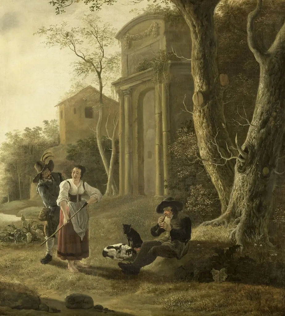 Pastoral scene with a flute player