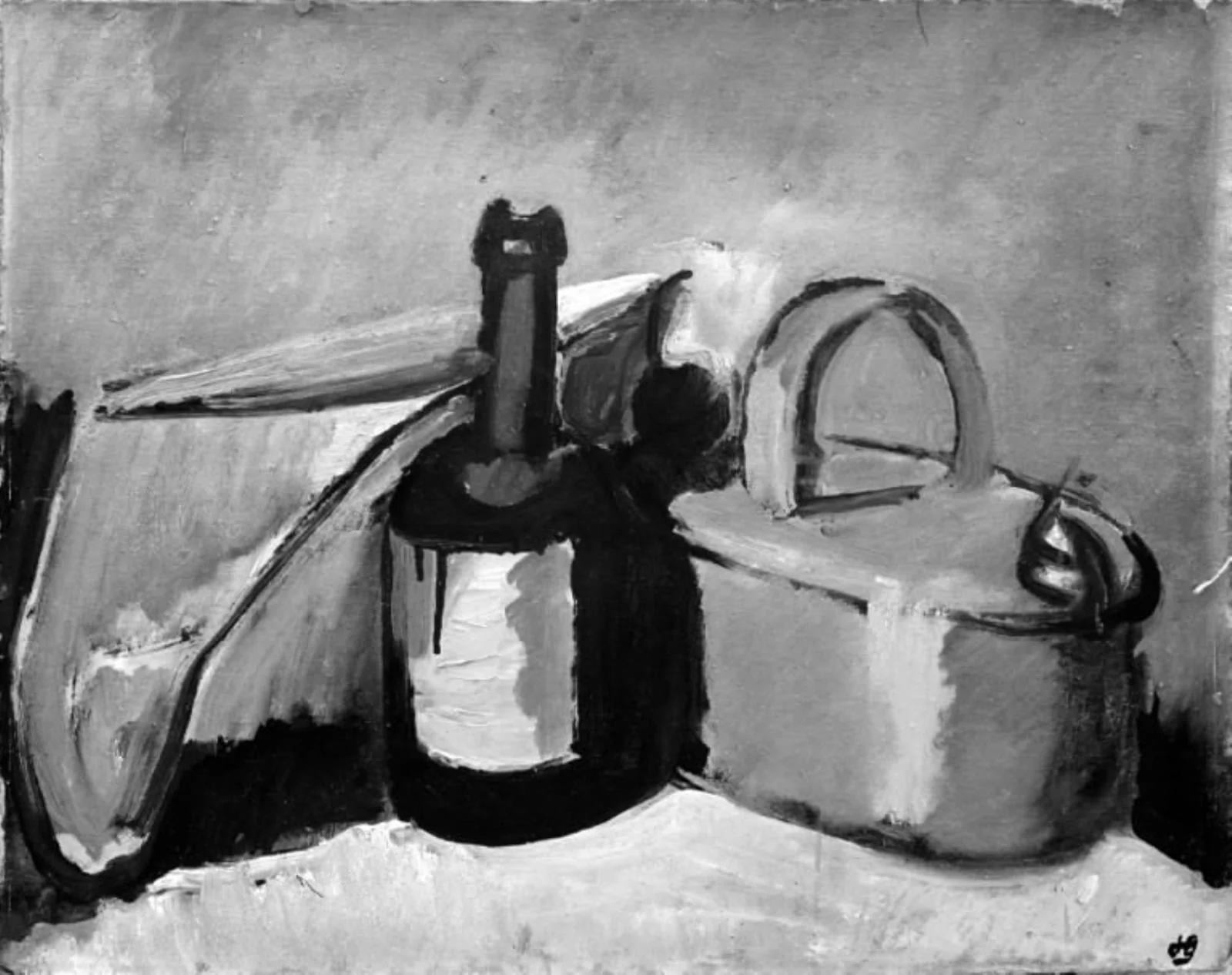 Still Life with Bottle and Lunch Box, by Unknown, unspecified, 1922