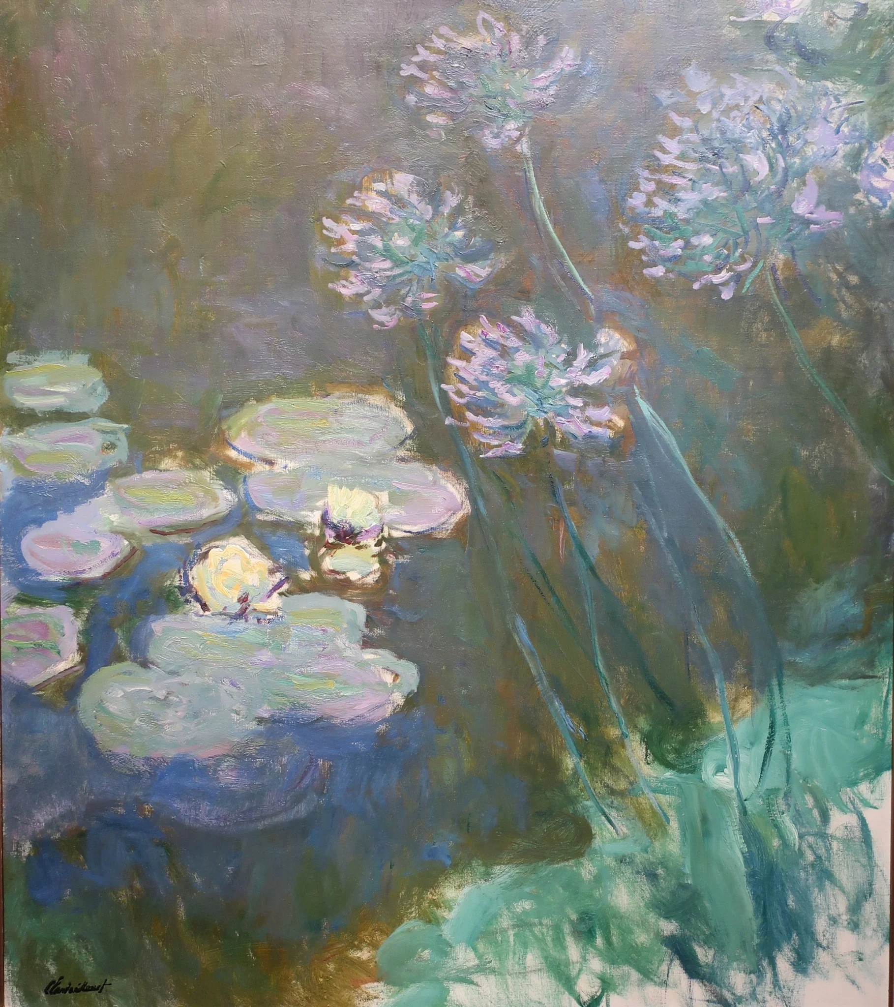 Nymphéas et Agapanthes, by Claude Monet, oil, 1915