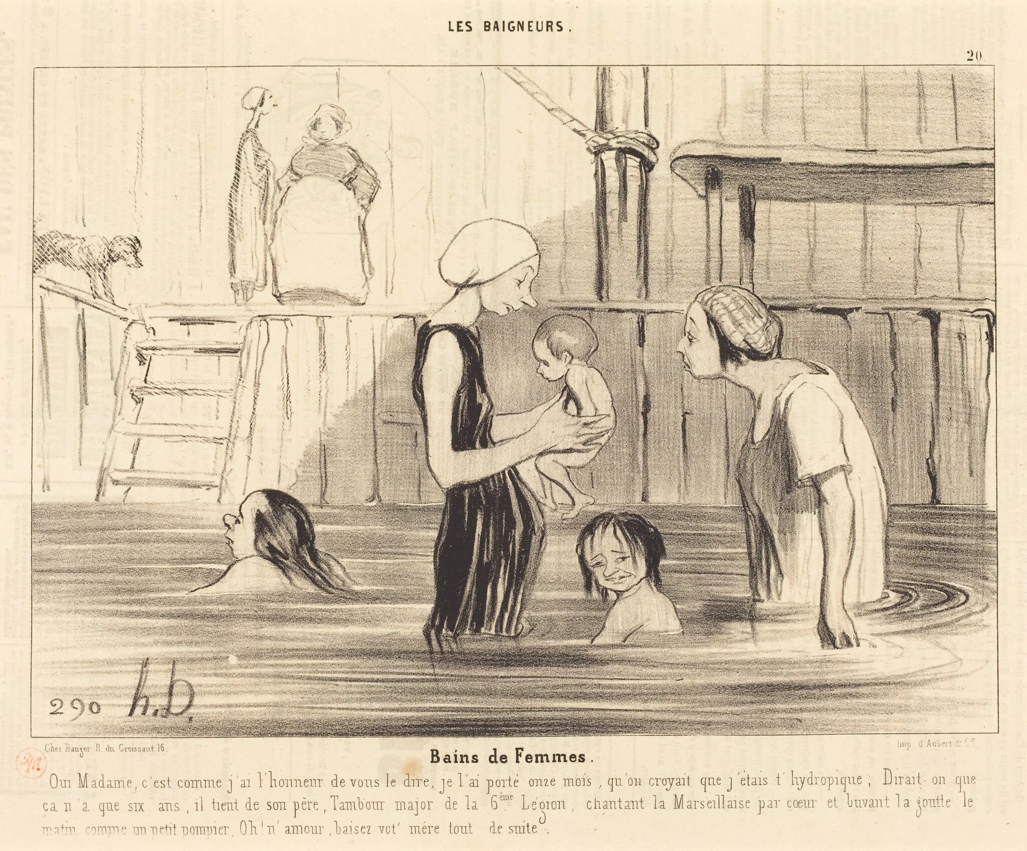 Bains de Femmes, by Honoré Daumier, ink, 1841