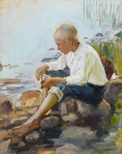 Poika rannalla