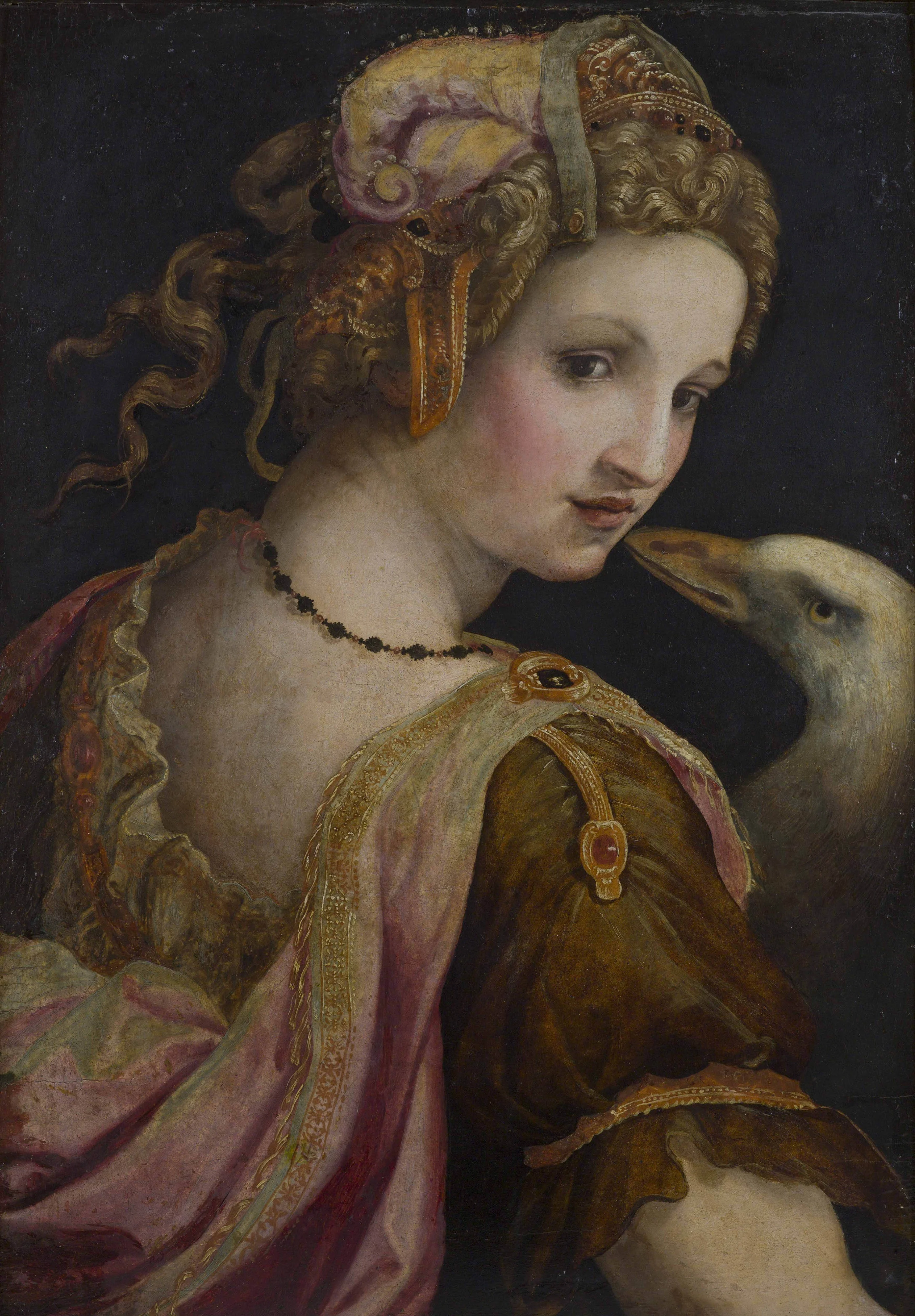Léda, by Michele Tosini, oil, 1560