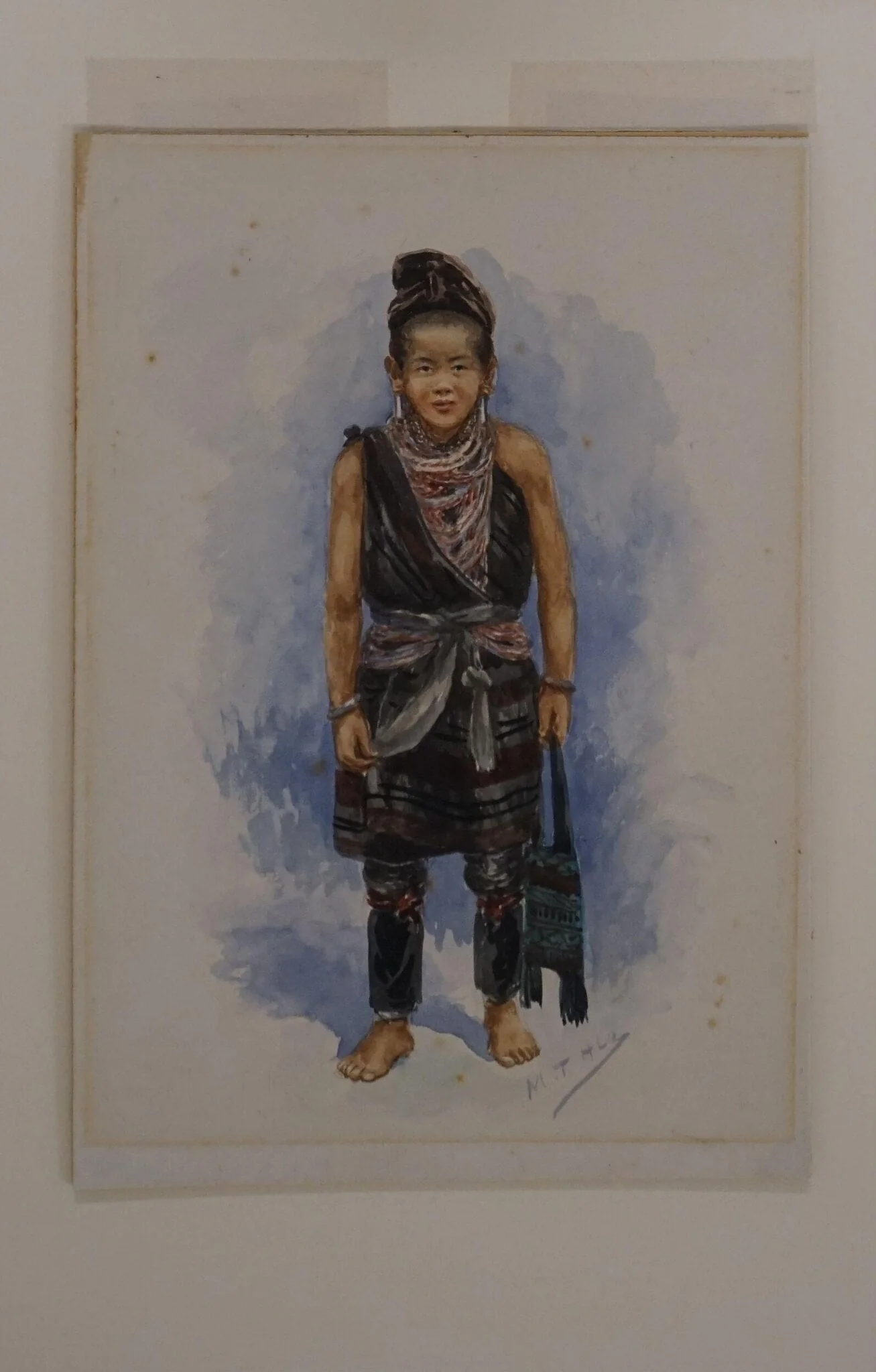 A kayah woman, by Maung Tin Hla, watercolor, 1903
