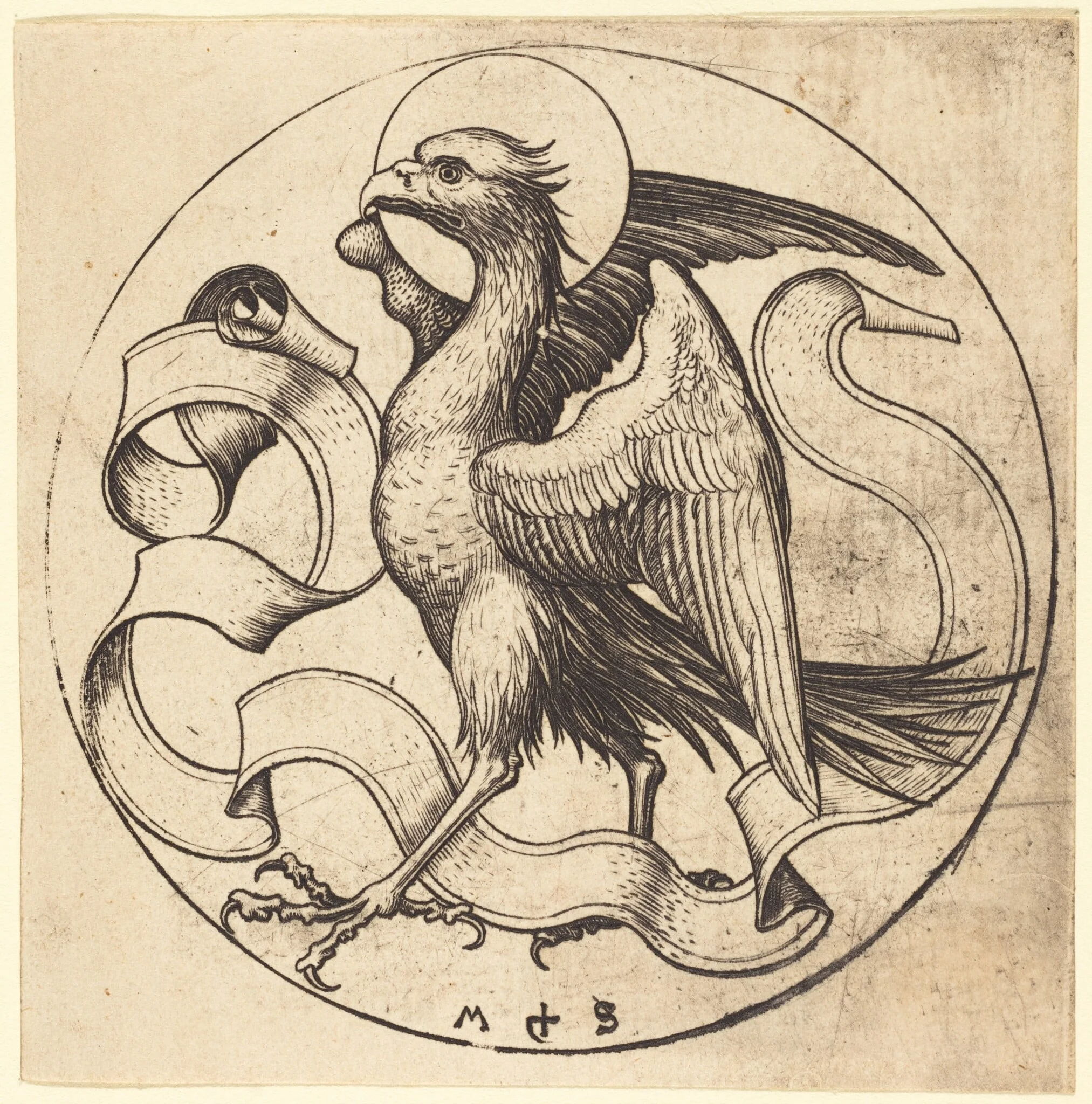 The Eagle of Saint John, by Martin Schongauer, ink, 1490