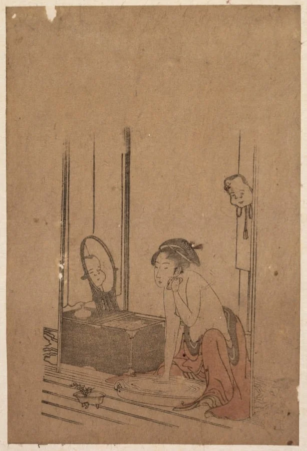 Woman Bathing, by Unknown, 1742