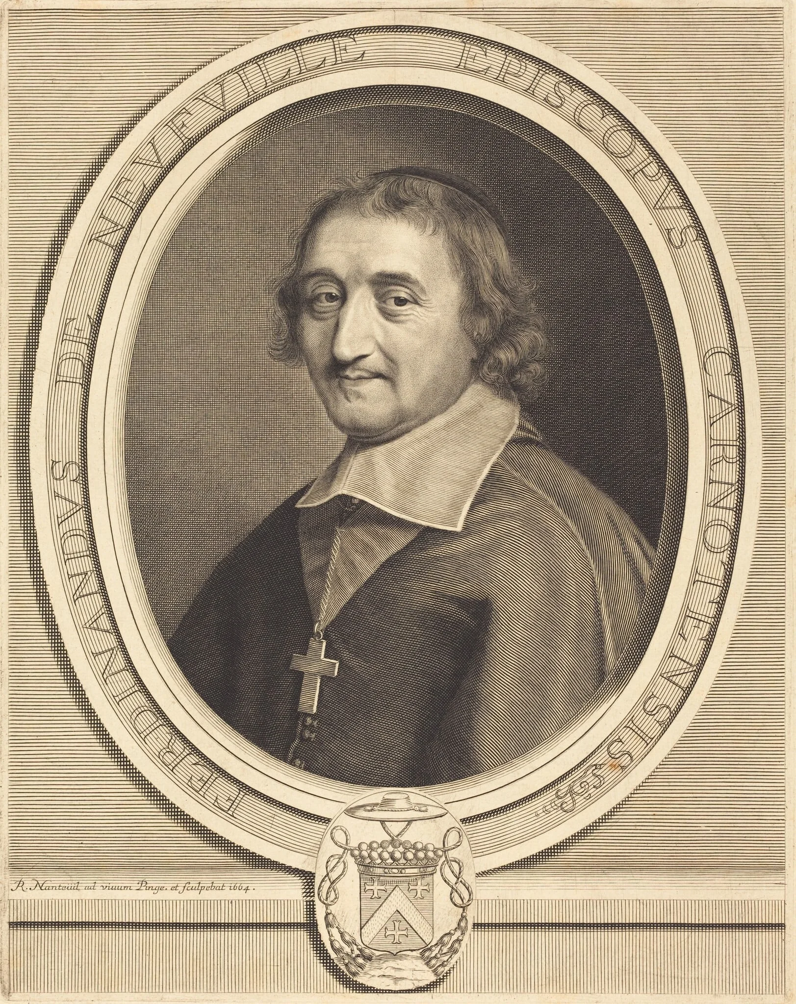 Ferdinand de Neufville, by Robert Nanteuil, ink, 1650