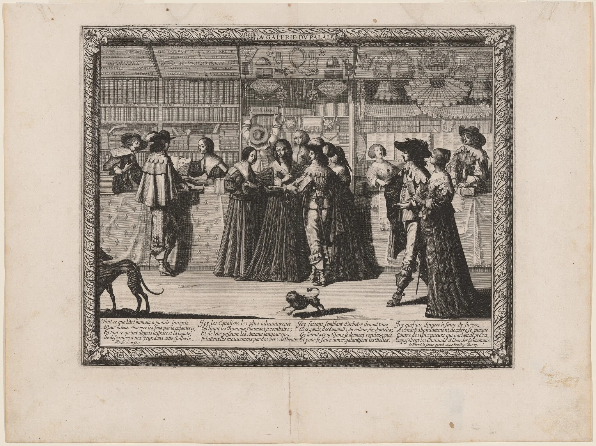 La Galerie du Palais, by Abraham Bosse, ink, 1638