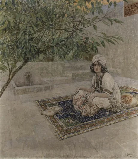 In the harem, by Vardges Sureniants, tempera, 1918