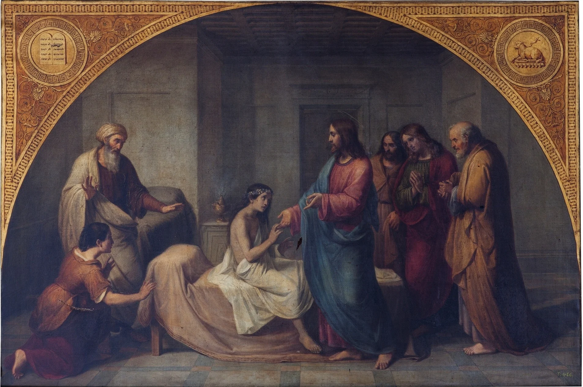 La resurrección de la hija de Jairo, by Benito Sáez García, oil, 1838