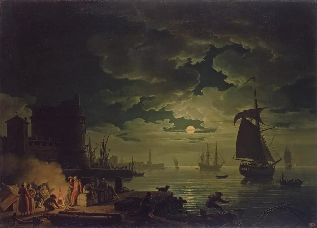 Entrance to the Port of Palermo by Moonlight