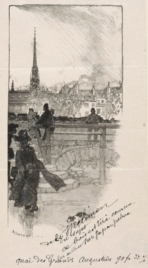 Quai des Grands Augustins, by Auguste Lepère, 1886