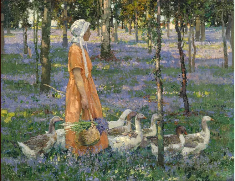 The Goose Girl, by Stanley Royle, oil, 1921