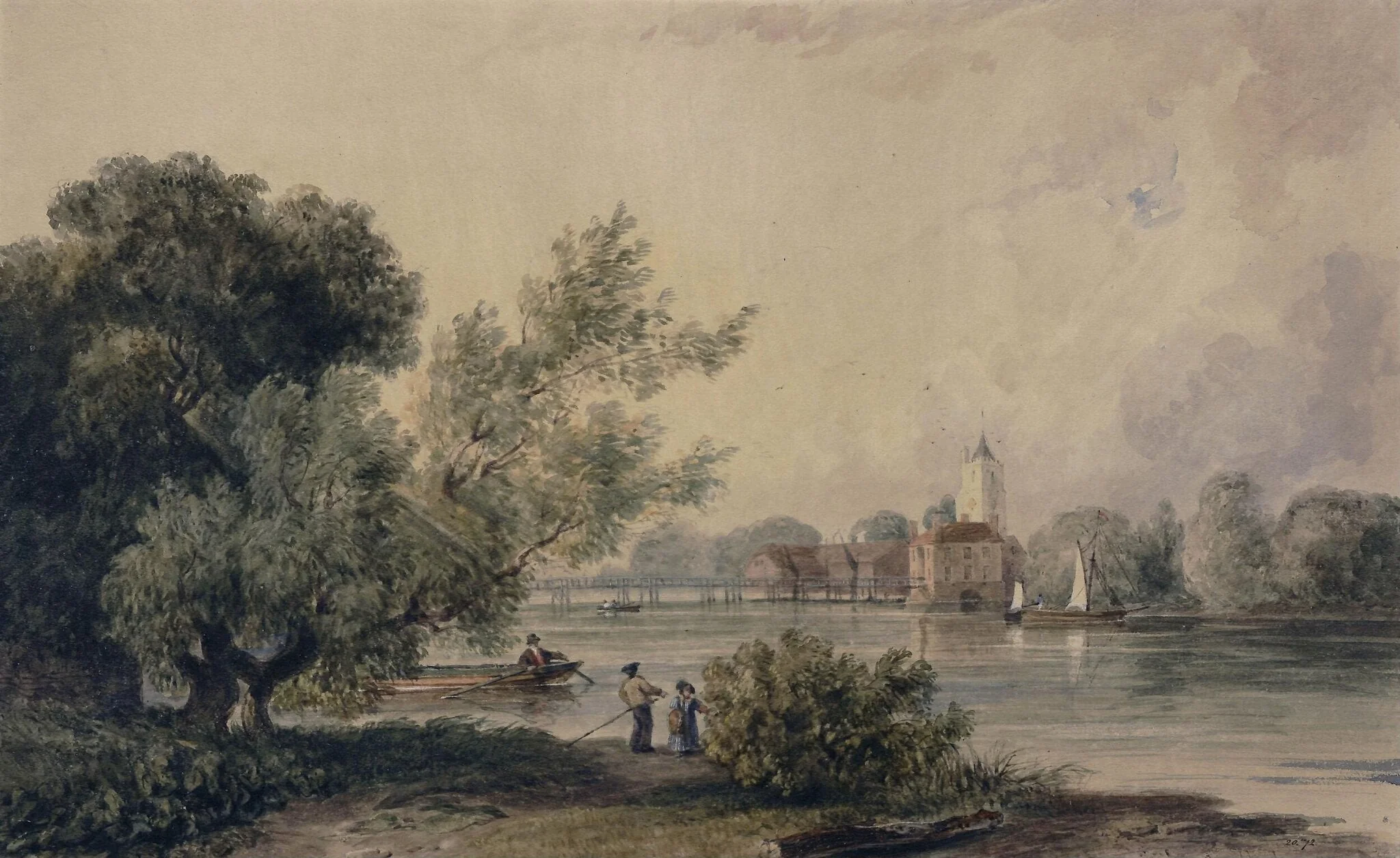 Fulham Church and Putney Old Bridge