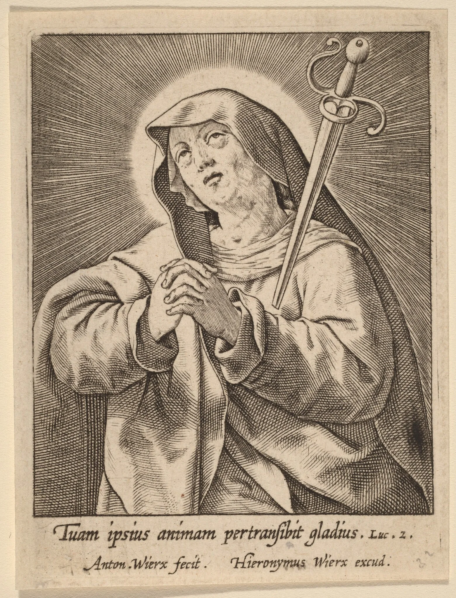 Tuam ipsius animam ..., by Anton Wierix, ink, 1588