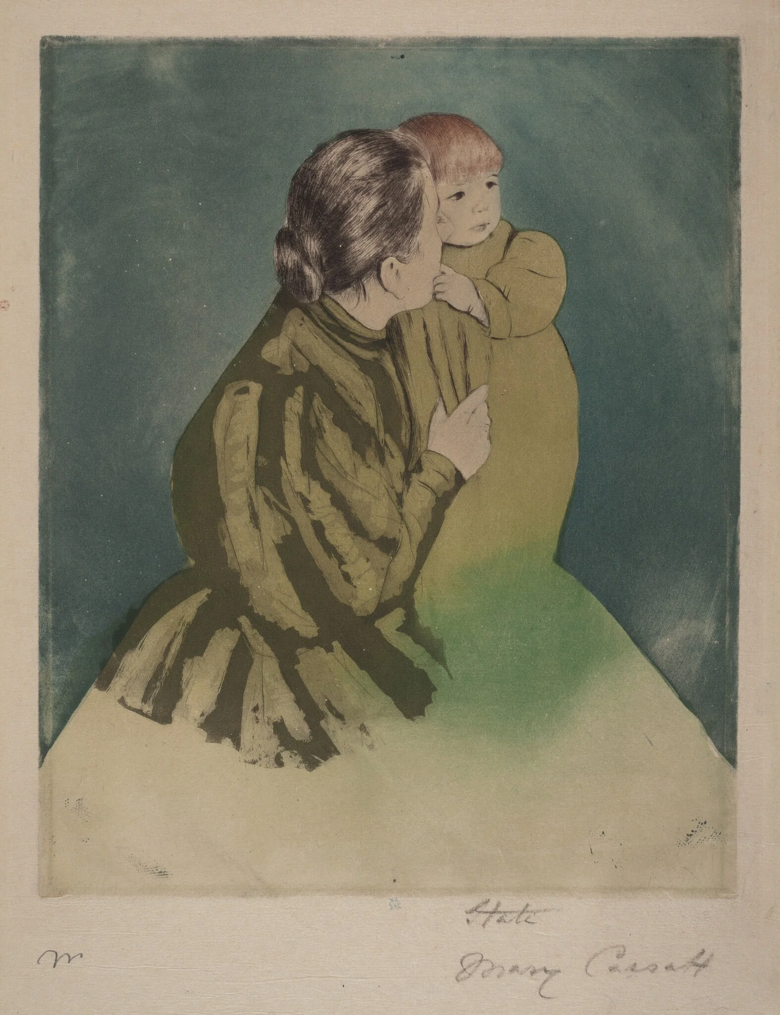 Peasant Mother and Child, by Mary Cassatt, ink, 1894