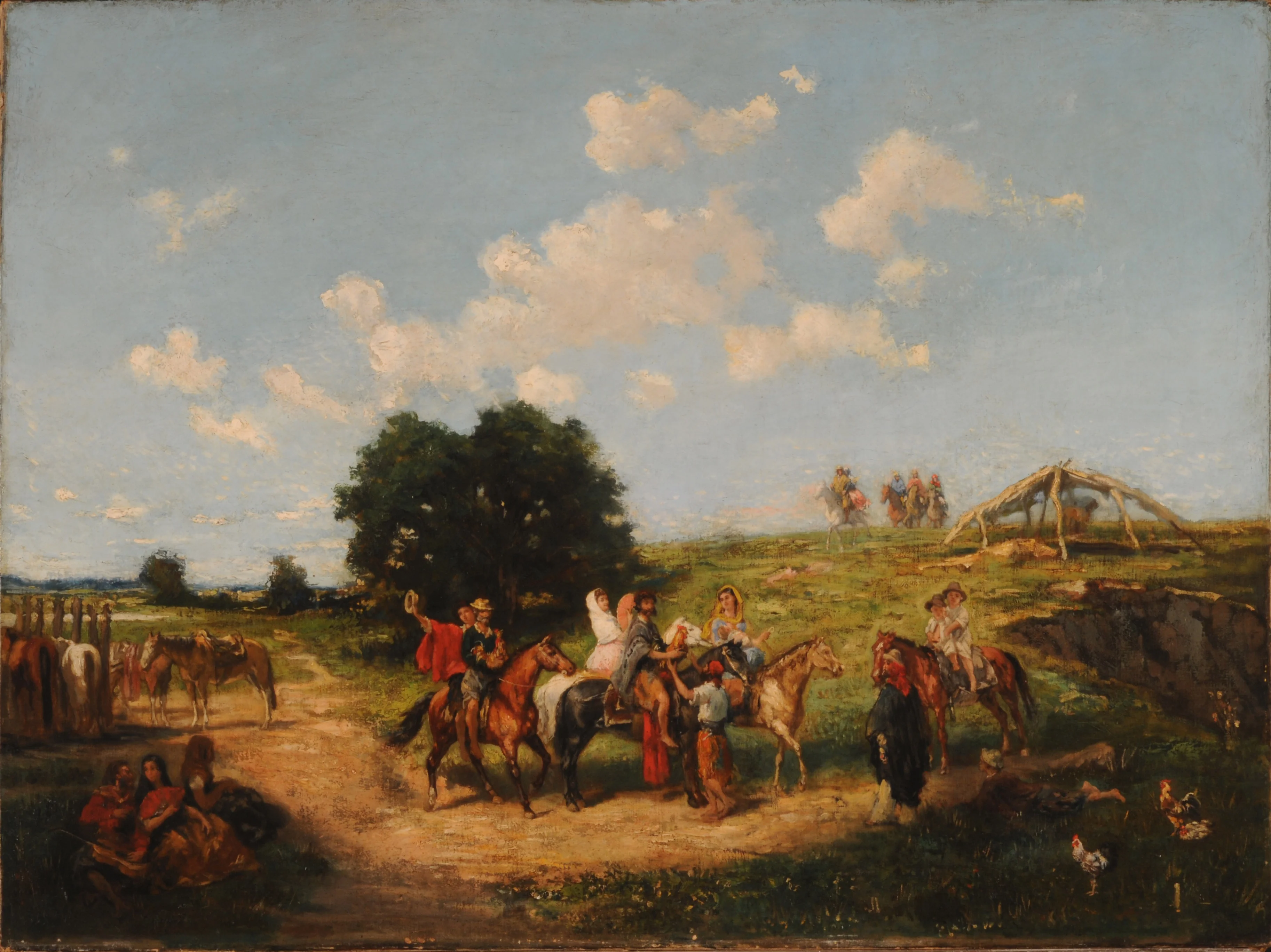 Way to the ring, by Juan León Pallière, oil, 1850