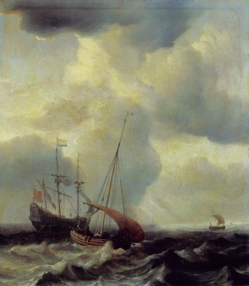 A Dutch Warship on a Rough Sea