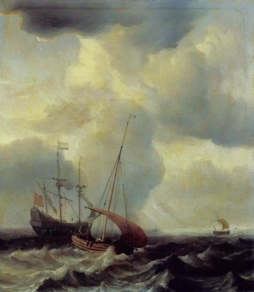 A Dutch Warship on a Rough Sea