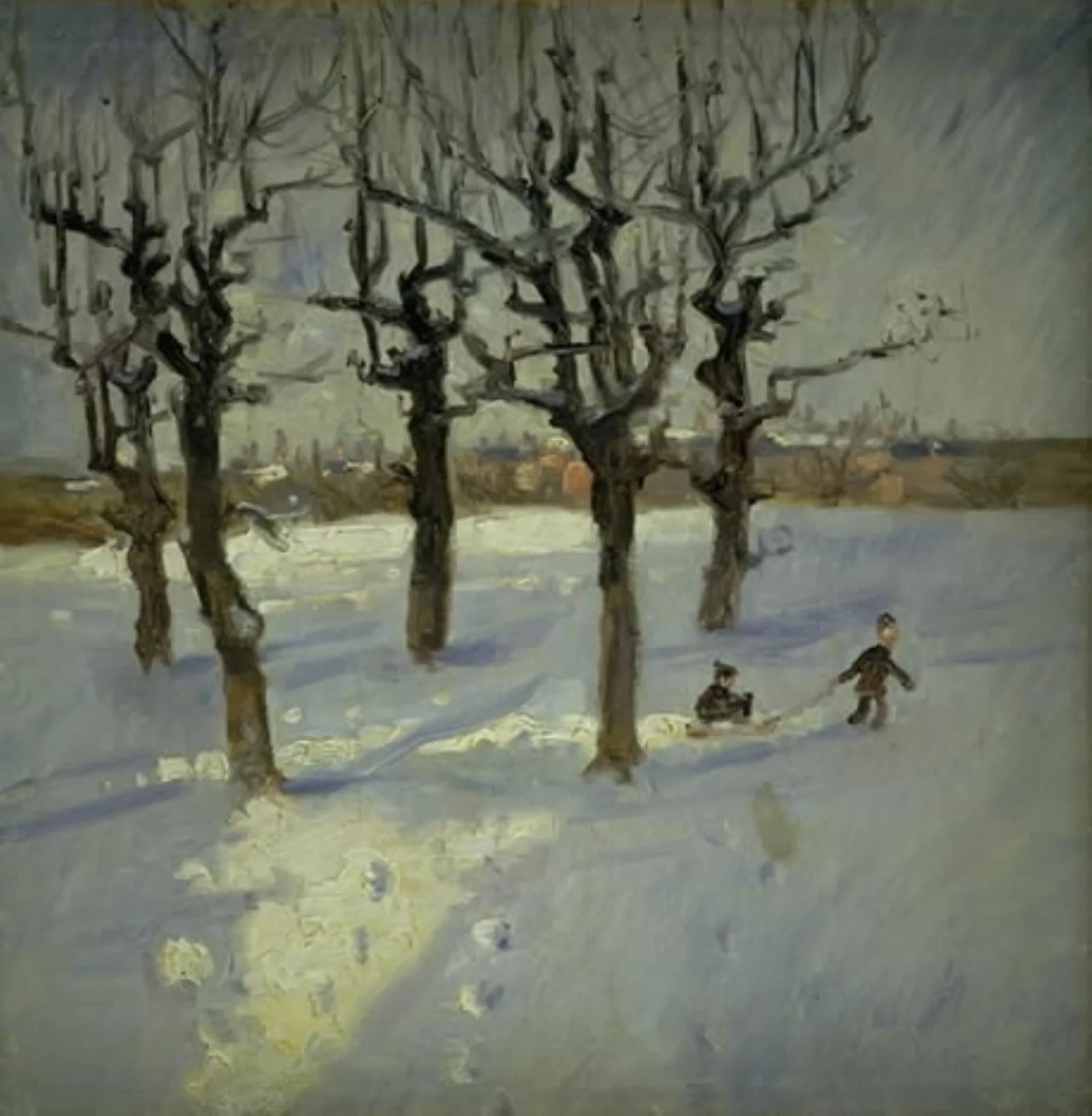 Winter Scene in a Suburb of Copenhagen, by Unknown, 1894