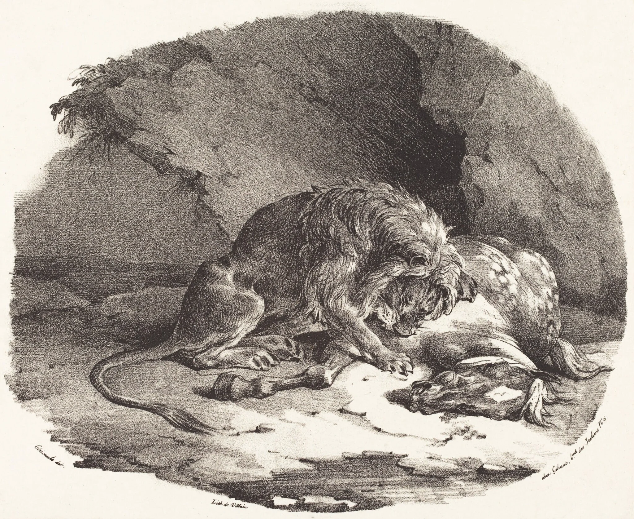 Horse Devoured by a Lion (Cheval devore par un lion)