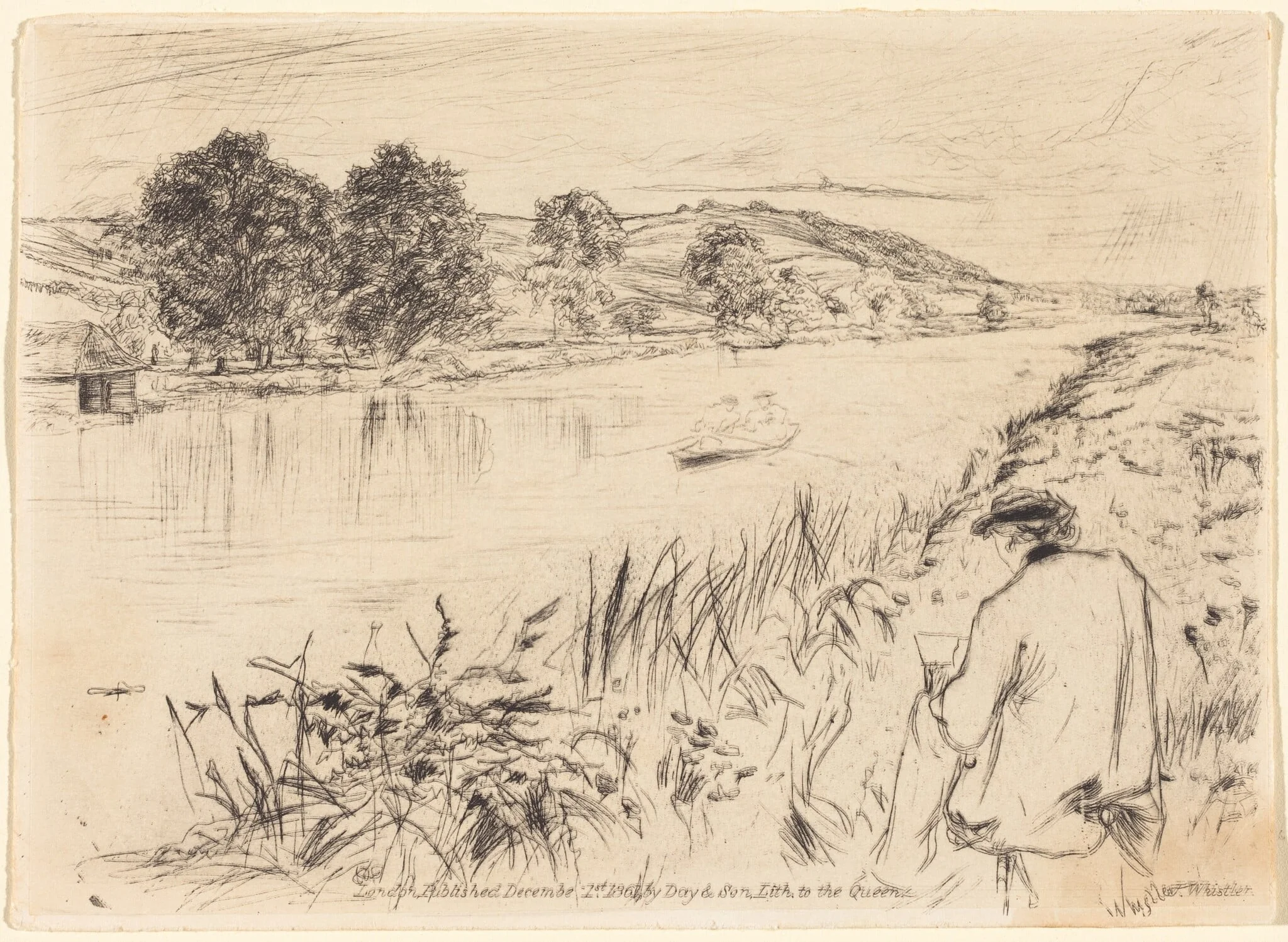 Sketching, No. 1, by James McNeill Whistler, ink, 1861