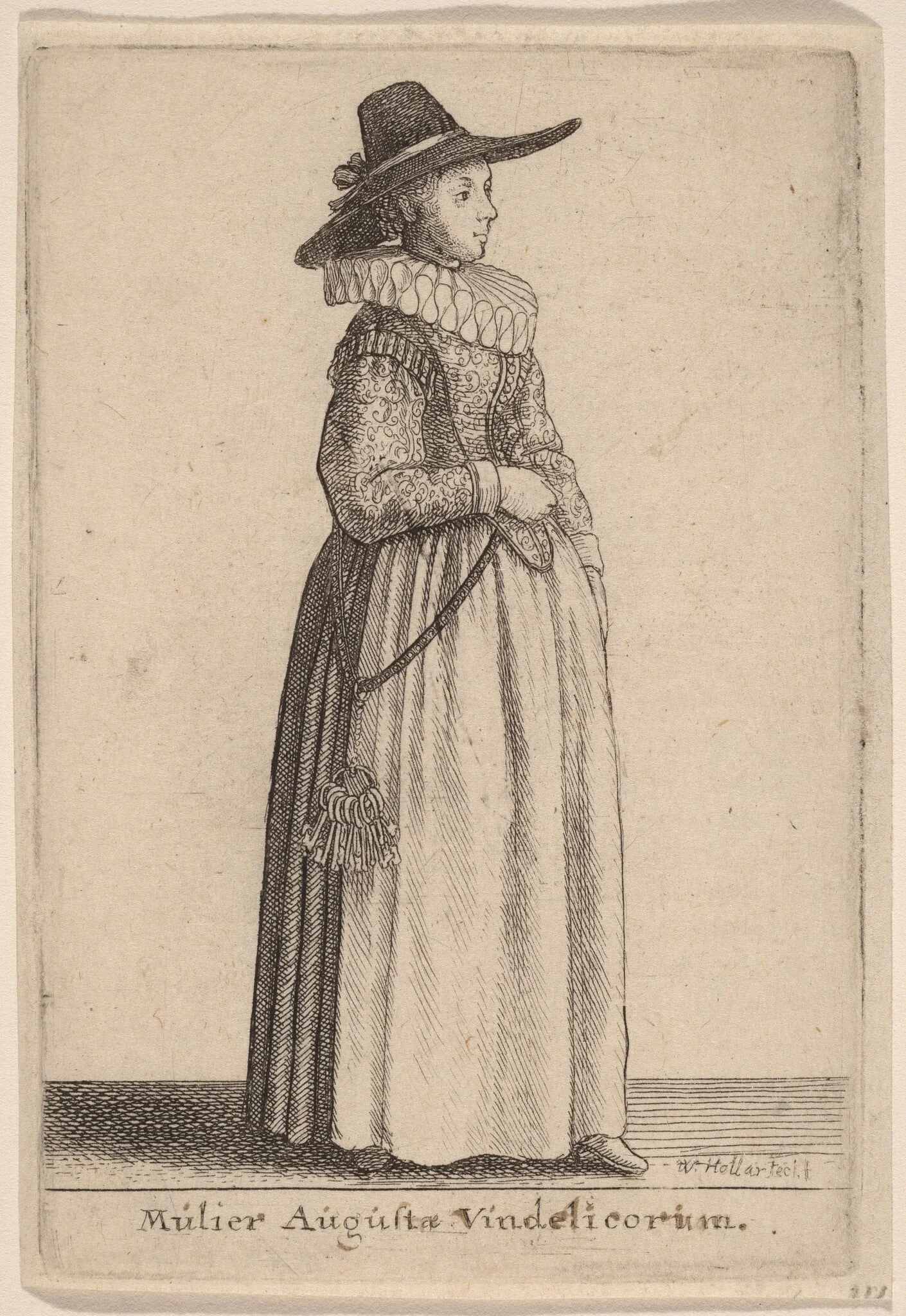 Mulier Augustae Vindelicorum, by Wenceslaus Hollar, ink, 1647