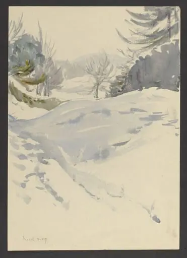 Snowy landscape with trees