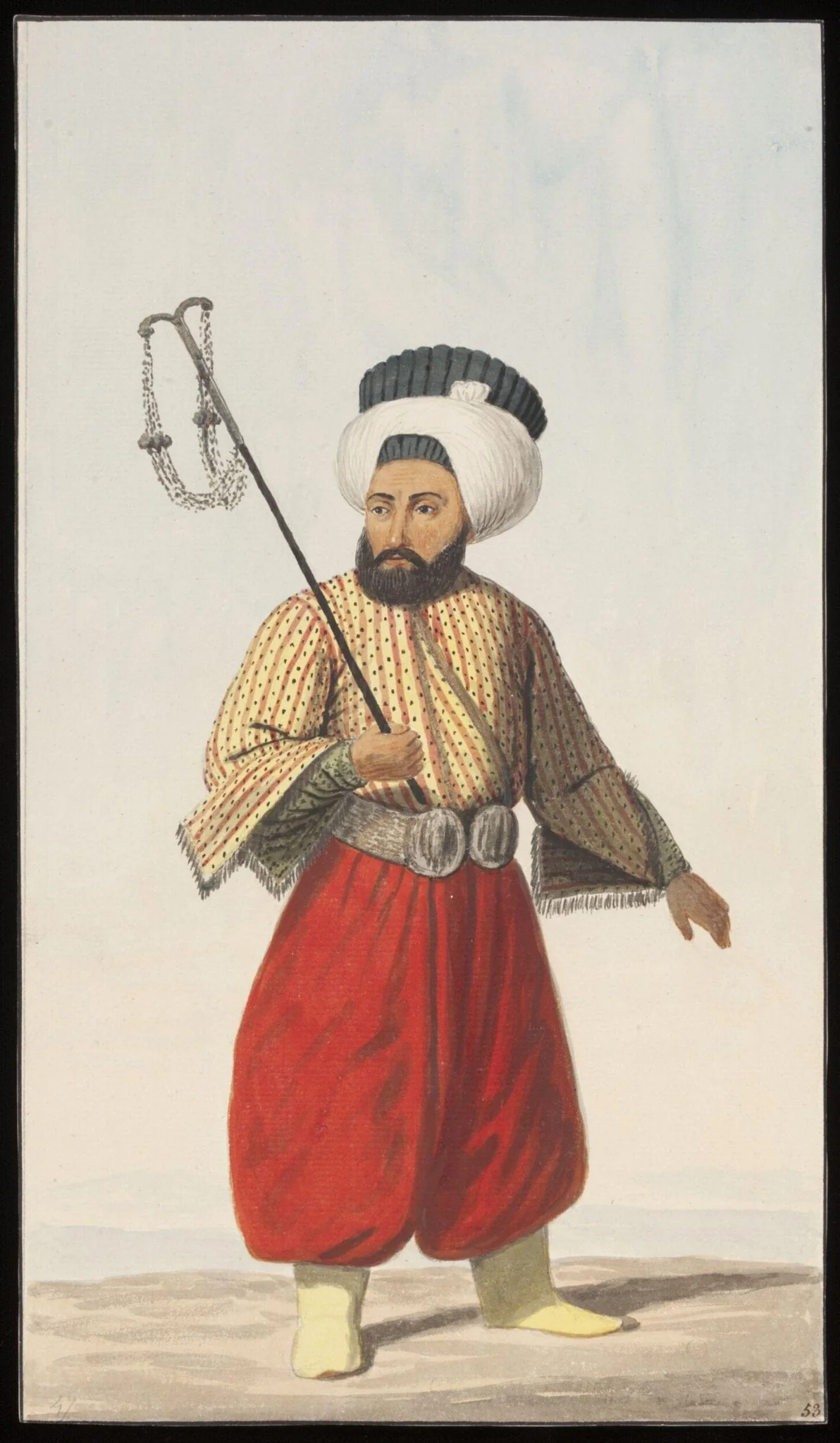 Çavusbasi or Chief Usher, by Anonymous Greek artist, watercolor, 1809