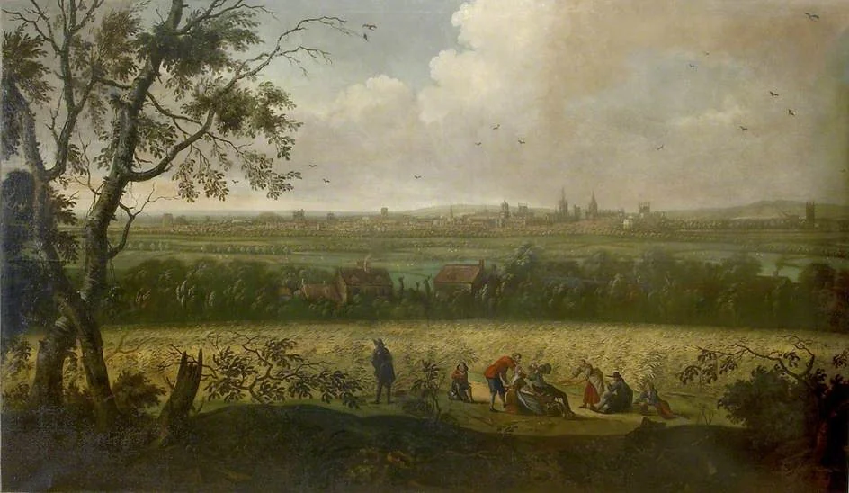 Oxford from the South-west, by Unknown, oil, 1700