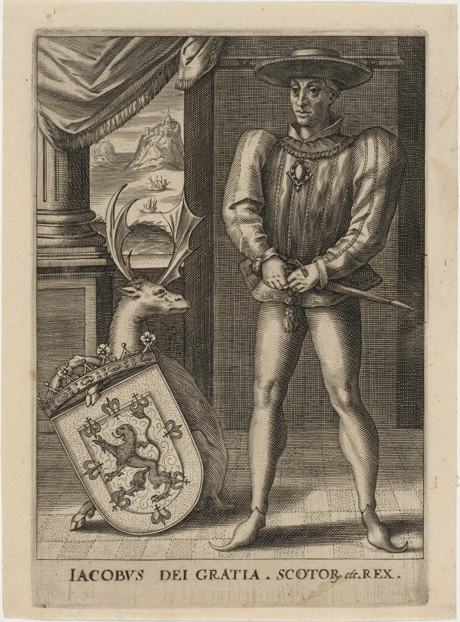 James, King of Scots, by Unknown 19th Century, ink, 1850